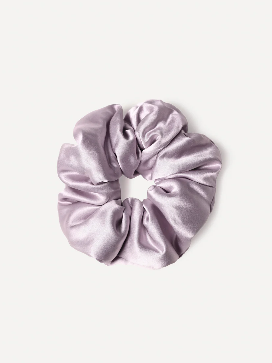 Fluffy Touch Pure Silk Scrunchie Light Purple