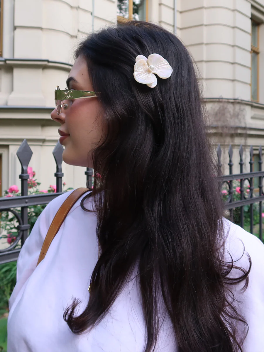 Orchid Glow Cream White Hairpin - Image 5
