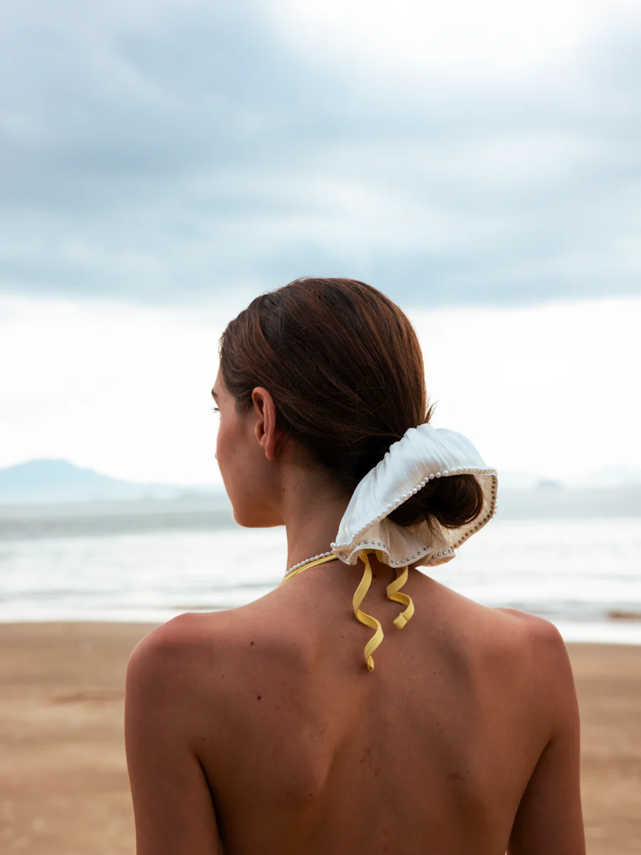 Pearl Grace Black Scrunchie - Image 2