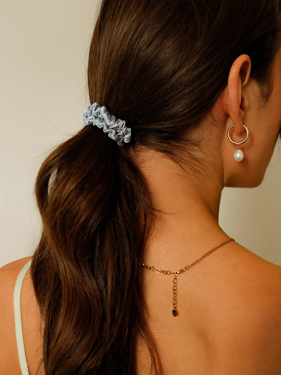 Serene Brown Pure Silk Scrunchie - Image 3
